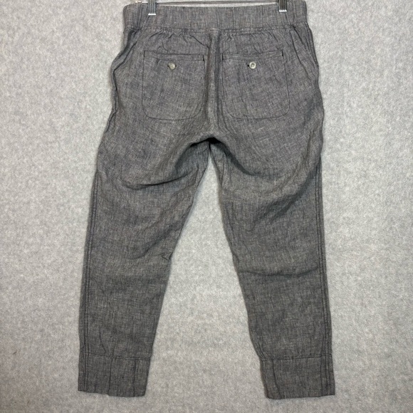Athleta Bali Drawstring Linen Ankle Pants-Gray-Women Size 6 - Picture 4 of 5